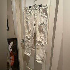 American Eagle Distressed White Jeans
